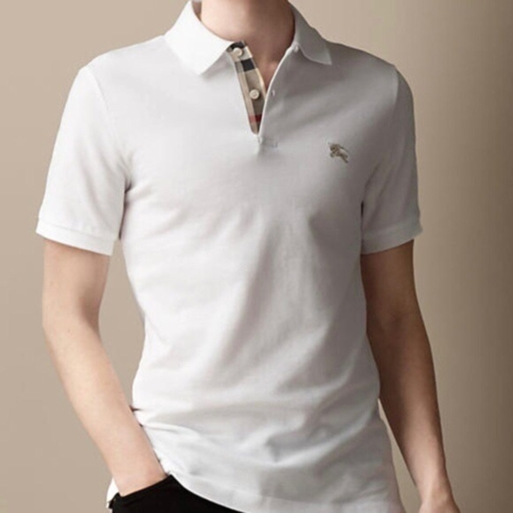 Burberry White Polo Shirt